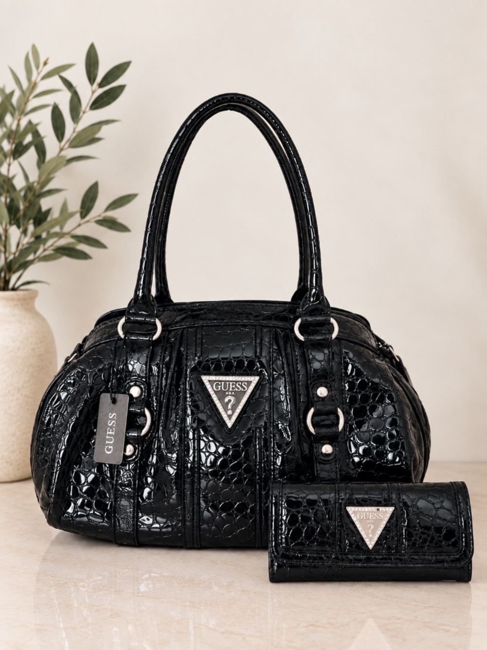 NWT GUESS MARIBELLE vintage y2k handbags & wallet SET black